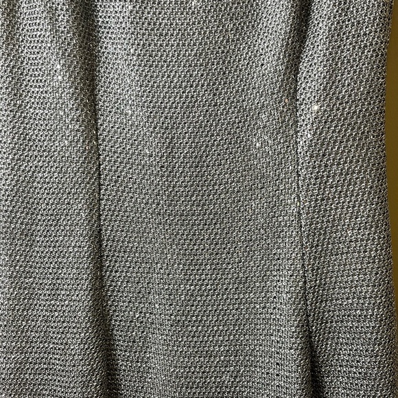 Vintage Molly Malloy Elegant Sparkly Silver Evening Gown Made in USA 8 Stunning - Picture 6 of 12